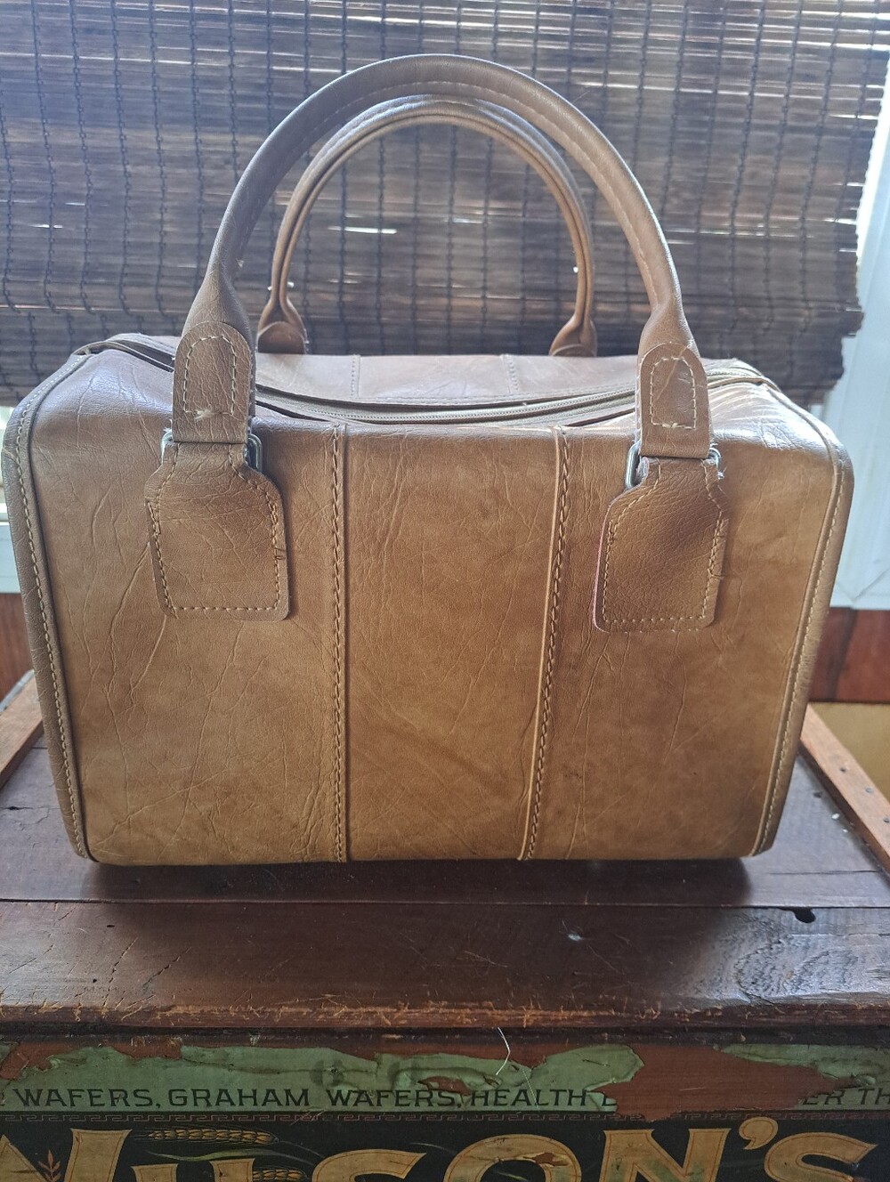 Vintage 1970s Samsonite Cordoba Carry On Travel Bag Brown Faux Leather Luggage